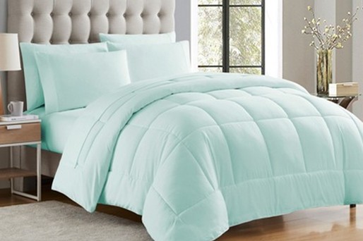 Light green solid color quilting comforter 6PCS