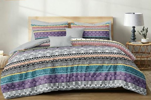 Stripe printed bed duvet cover 4pcs