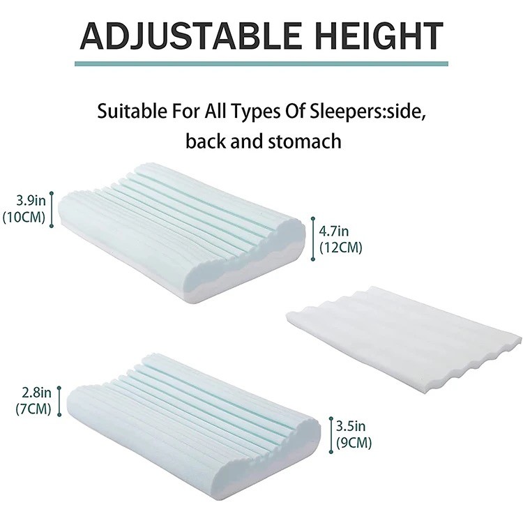 Adjust height memory foam pillow